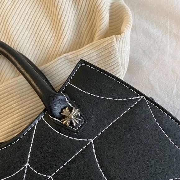 PU Batwing Spiderweb Crossbody Bag - Picture 8 of 16
